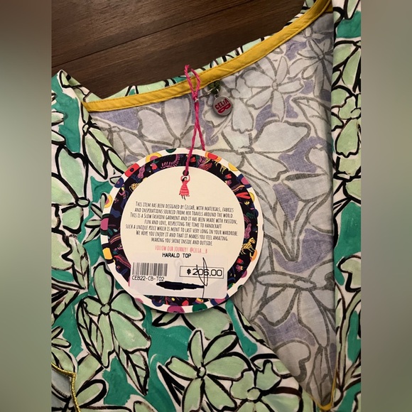 NWT CeliaB Harald XS peplum blouse- Gorgeous, bold colors! - Picture 4 of 9